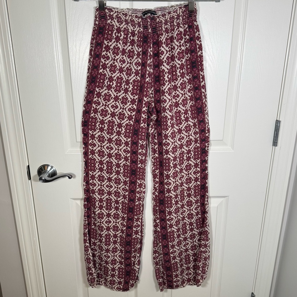 Brandy Melville Boho High Waisted Lightweight Wide Leg Pants - One Size